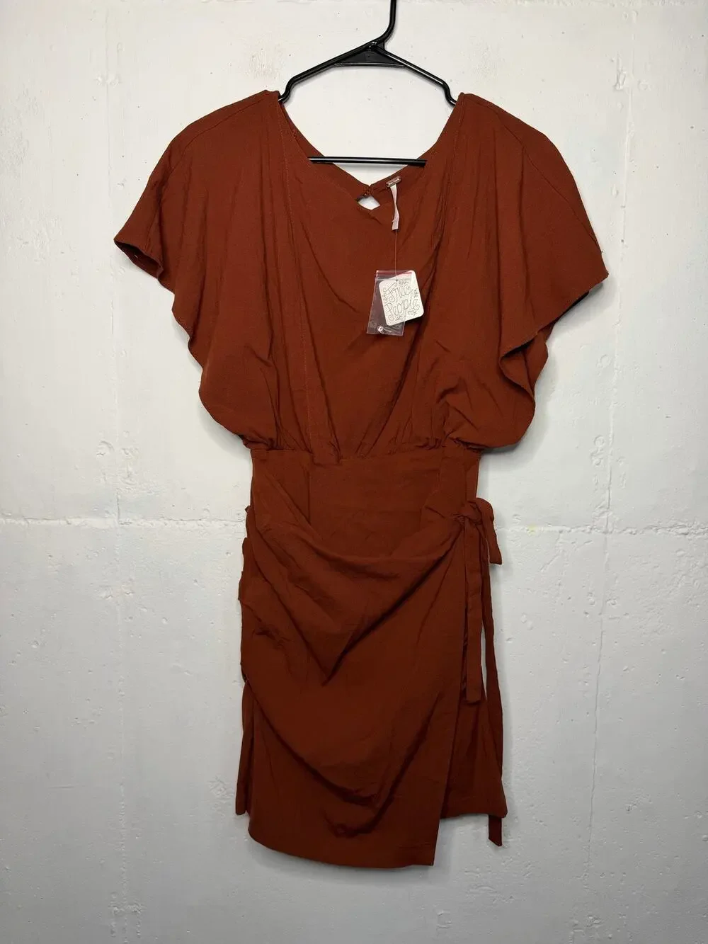 NEW Free People Rough Rider Mini Dress Size Small Brown Short